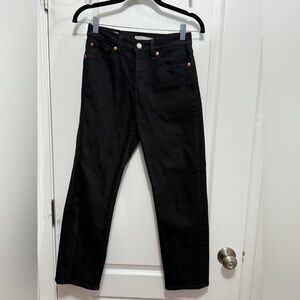 Levi’s‎ Women’s Wedgie Straight Black Jeans Size 25 x 25.5” classic button fly